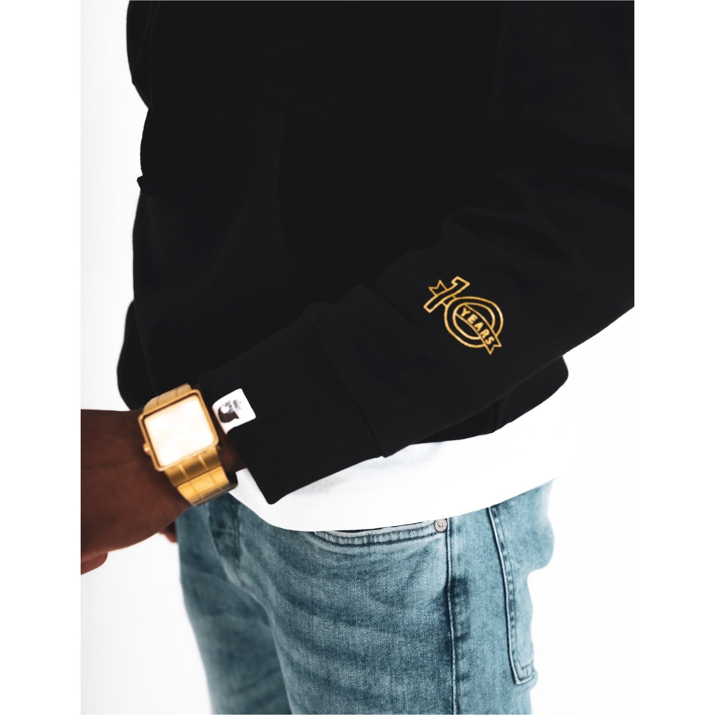 10th ANNIVERSARY GOLD TRIPPY LOGO HOODIE (BLK/GLD)