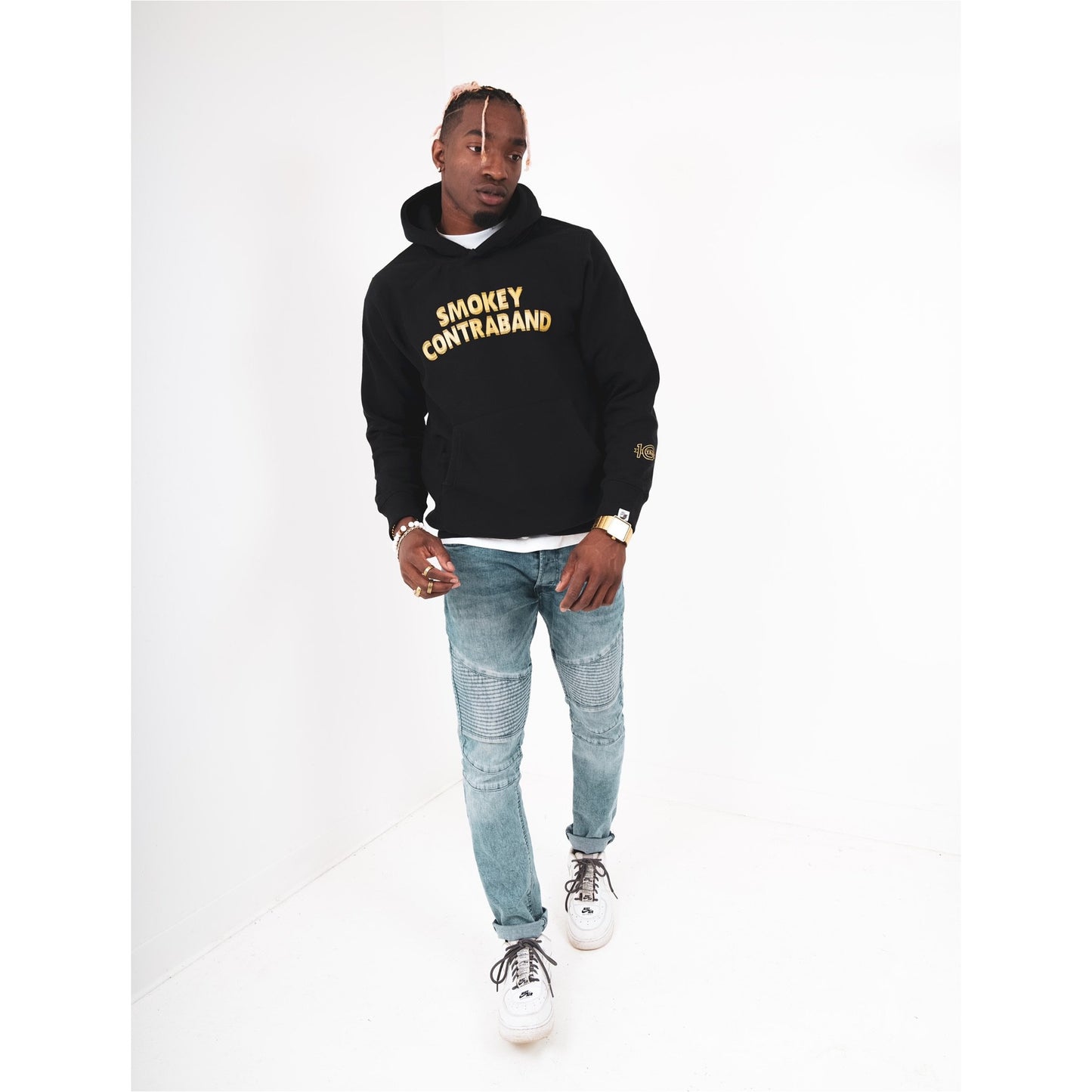 10th ANNIVERSARY GOLD TRIPPY LOGO HOODIE (BLK/GLD)