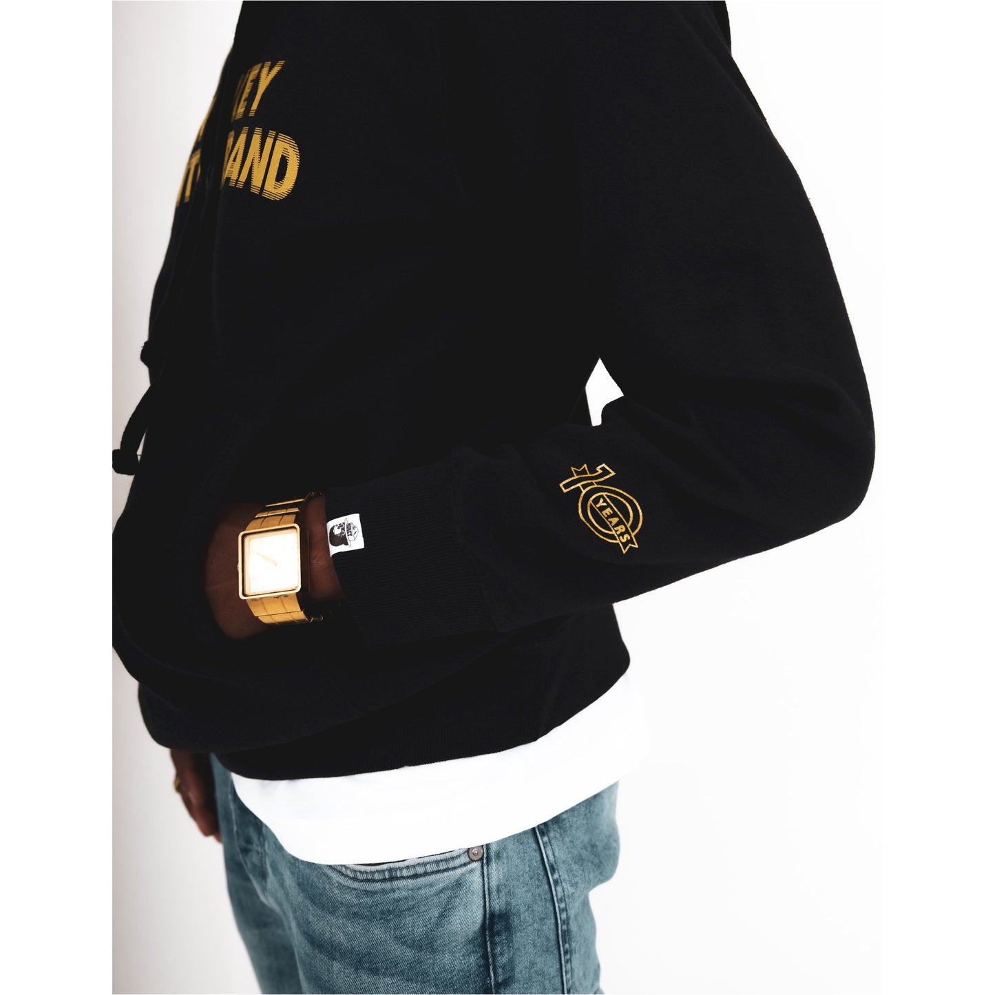 10th ANNIVERSARY GOLD TRIPPY LOGO HOODIE (BLK/GLD)